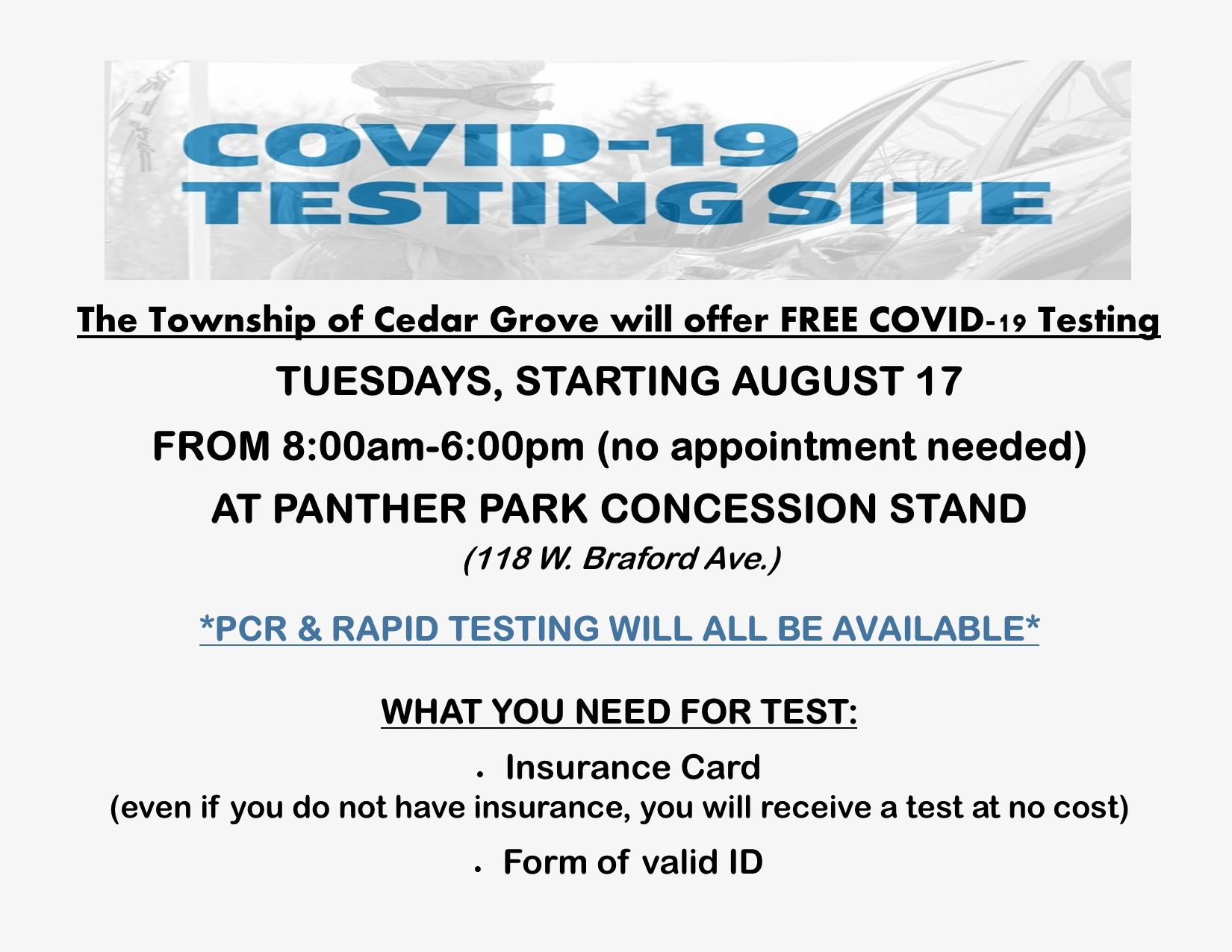 COVID 19 testing